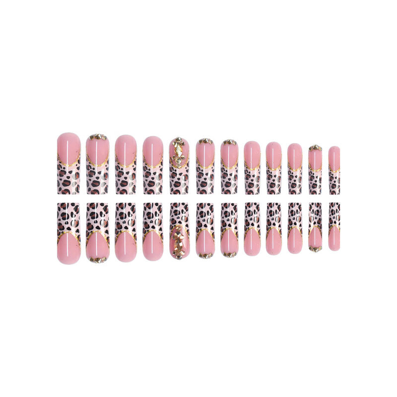 Decorative Stiletto Press-On Nails with Gold Accents Kalsten