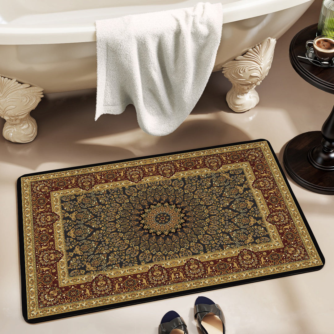 Vintage Floral Design Bath Mat Kalsten