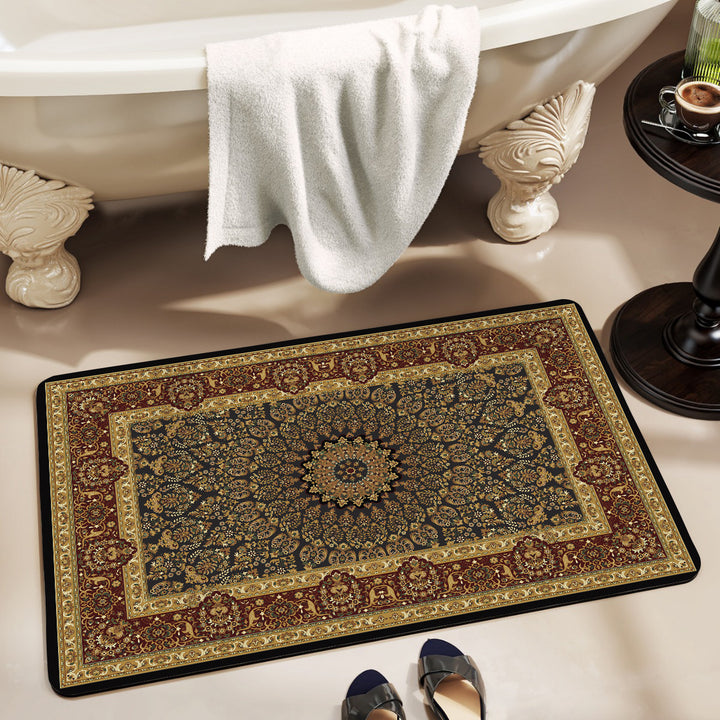 Vintage Floral Design Bath Mat Kalsten