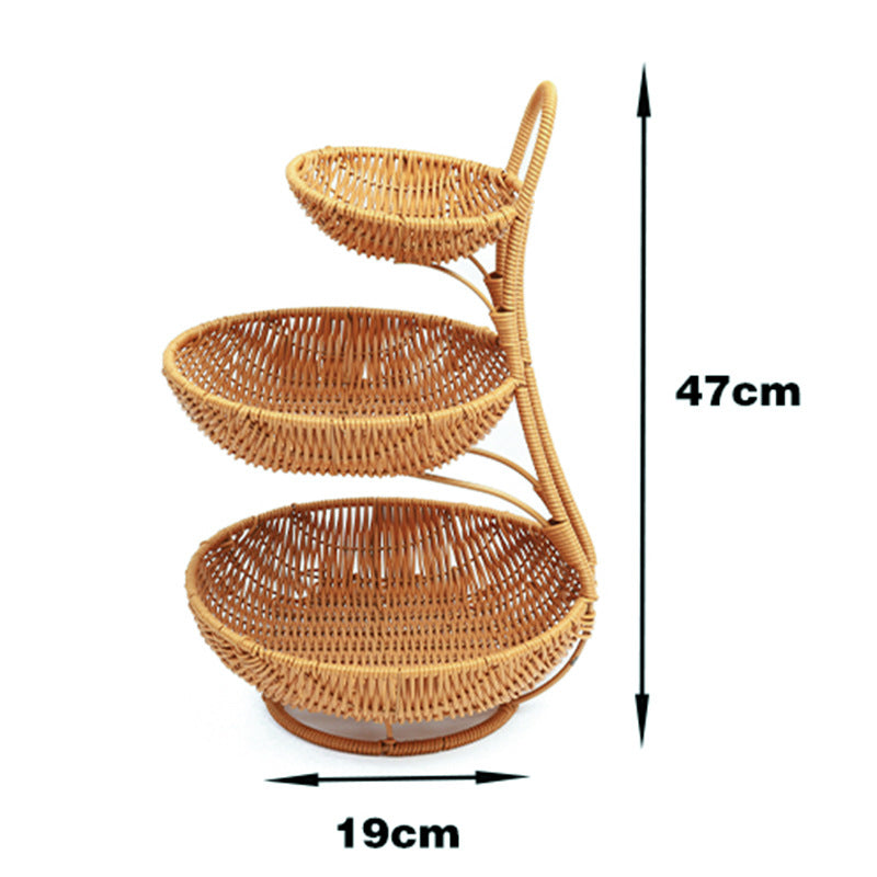 Multi-Tiered Wicker Display Stand Kalsten