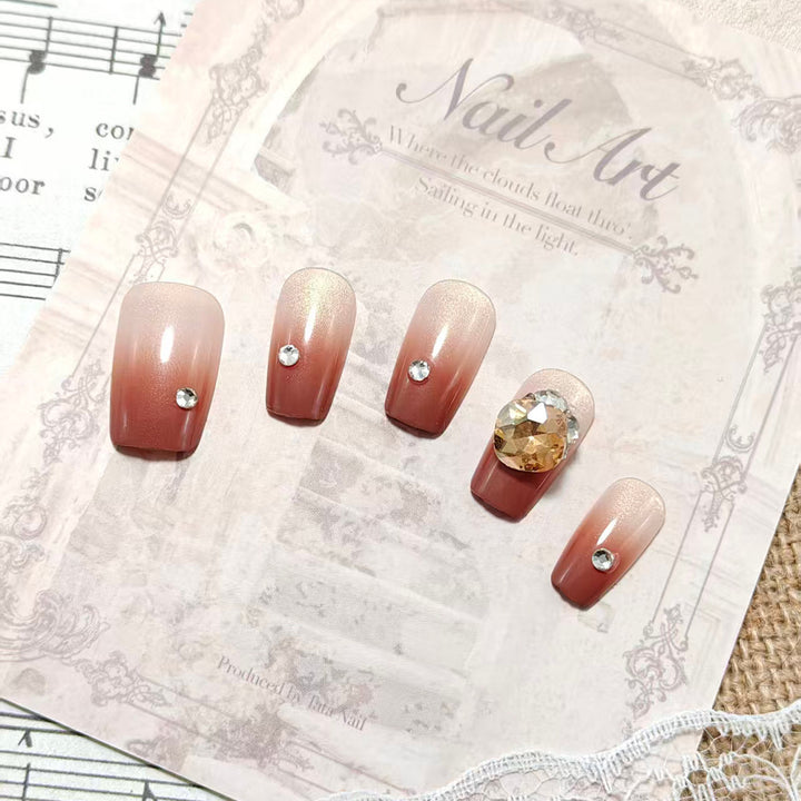 Artificial nail set with glittering rhinestone applications Kalsten