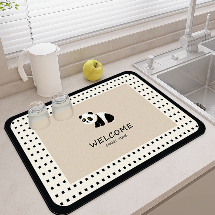 Cute Panda-Themed Kitchen Welcome Mat