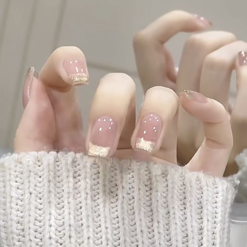 Elegant Glitter Tip Press-On Nails Kalsten