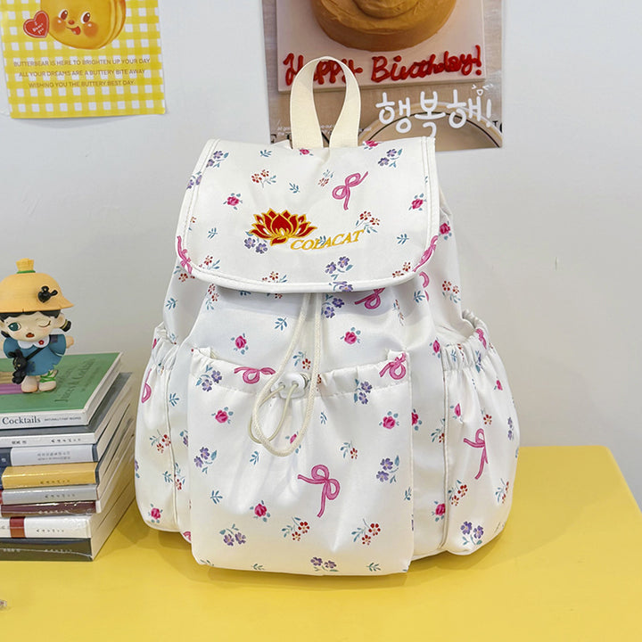 Floral-Embellished Drawstring Backpack Kalsten