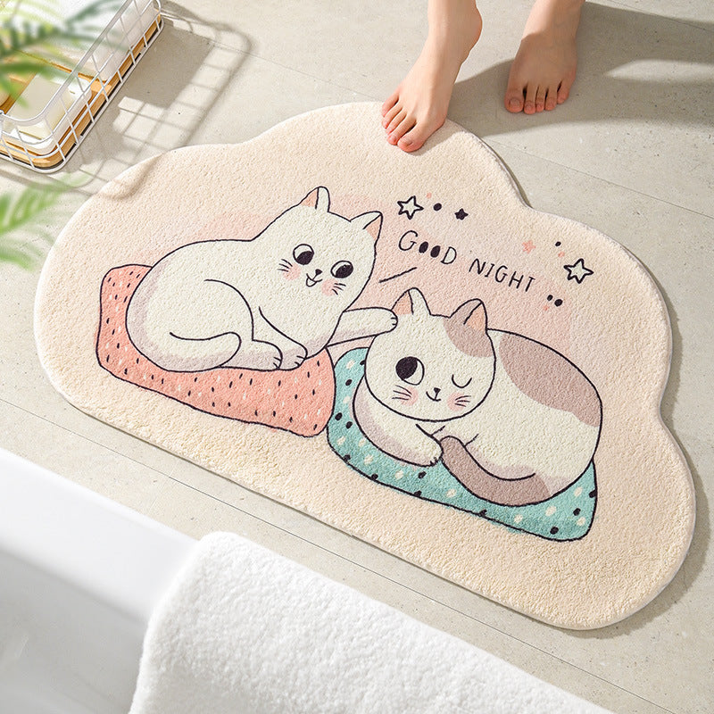 Cat-Themed Bath Mat