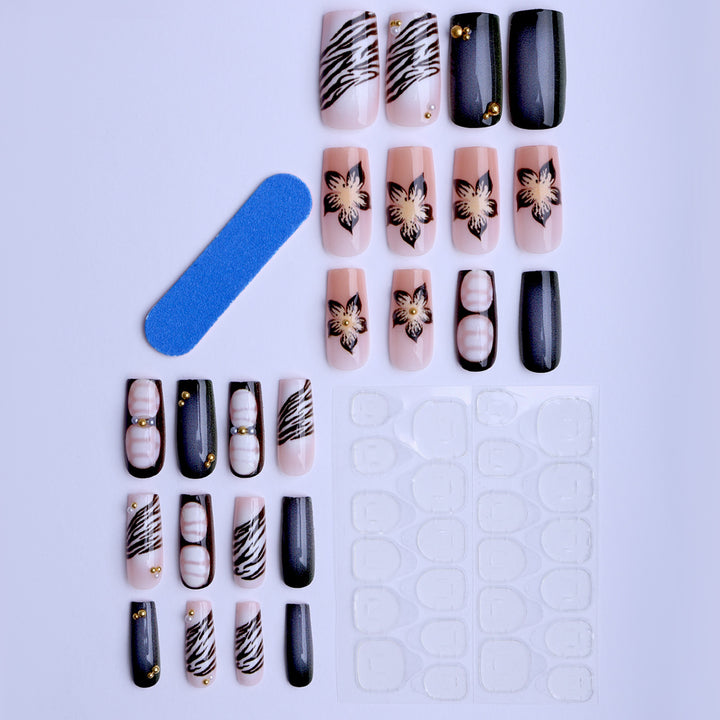 Artificial nails with exquisite floral and geometric designs Kalsten