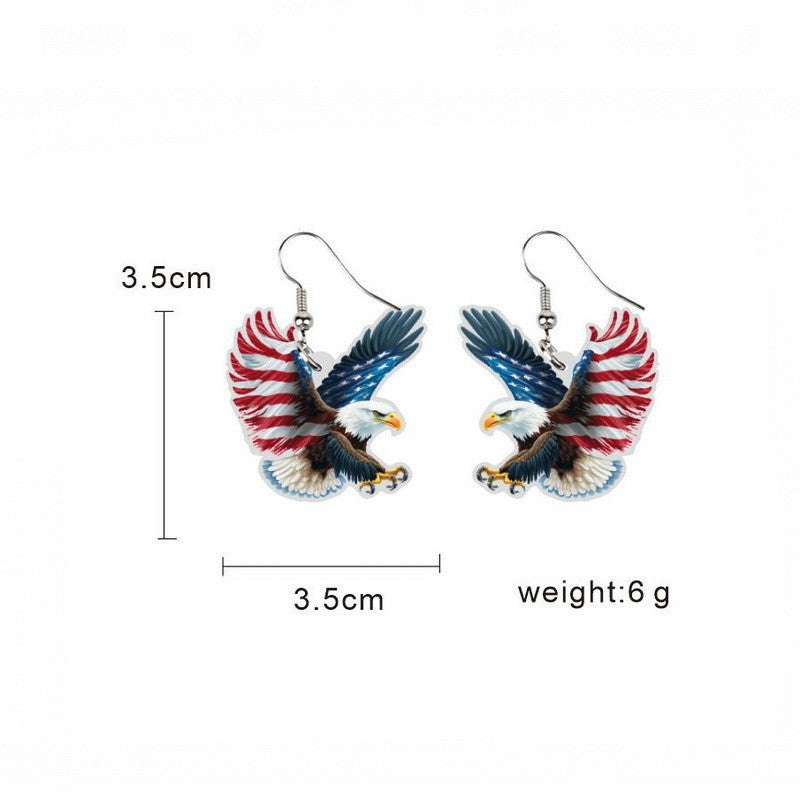 Women's eye-catching statement earrings can shape with flag motif Kalsten