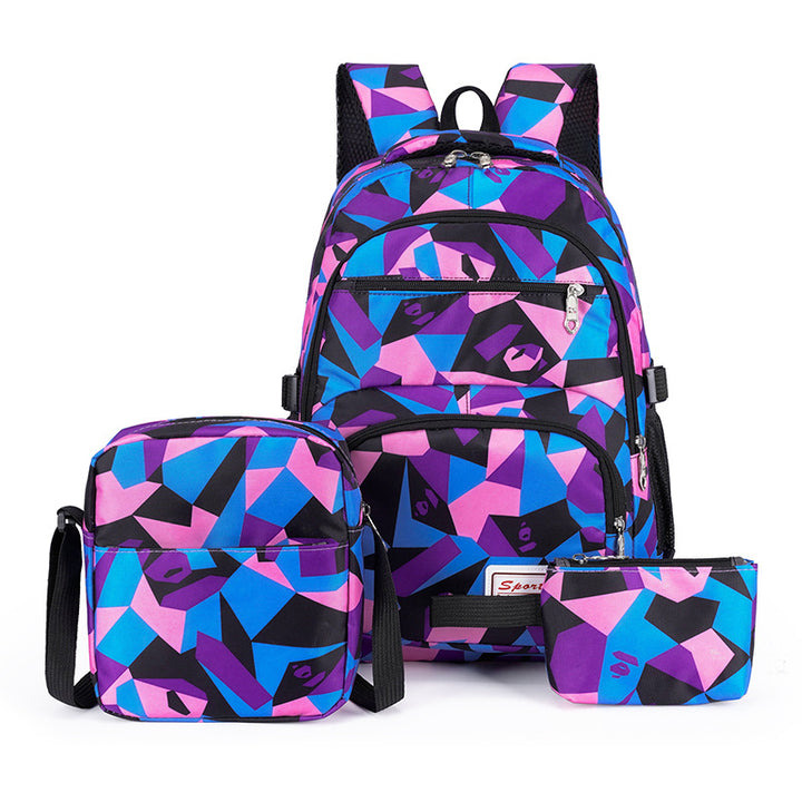 Versatile backpack set with creative geometric patterns Kalsten