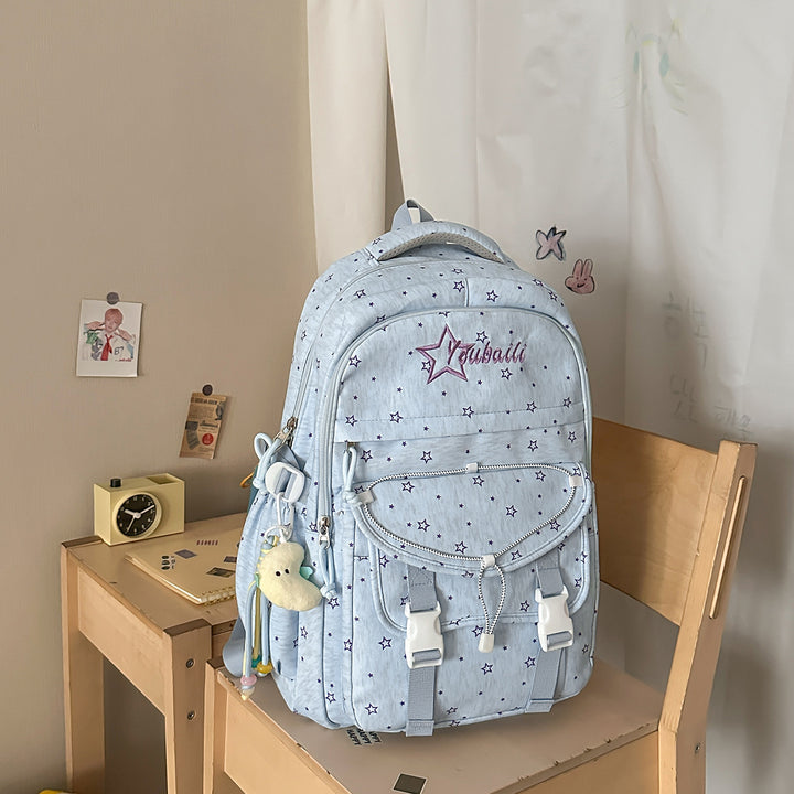 Star-Embellished Casual School Backpack Kalsten