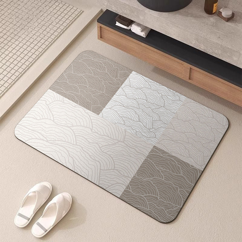 Wave-Patterned Absorbent Bath Mat