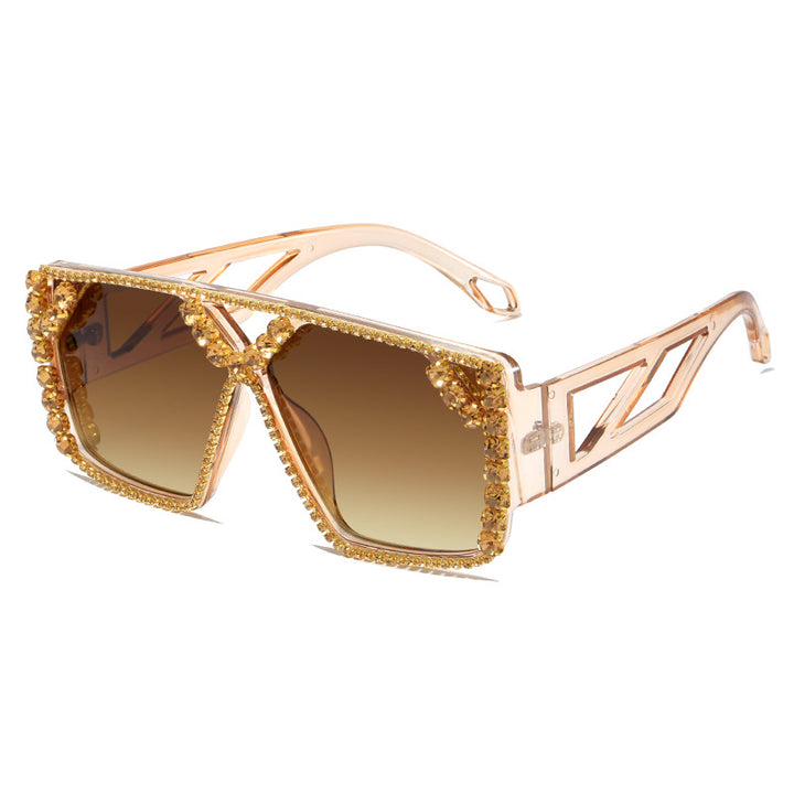 Women's Glamorous Oversized Sunglasses with Sparkling Frame and UV Protection Kalsten