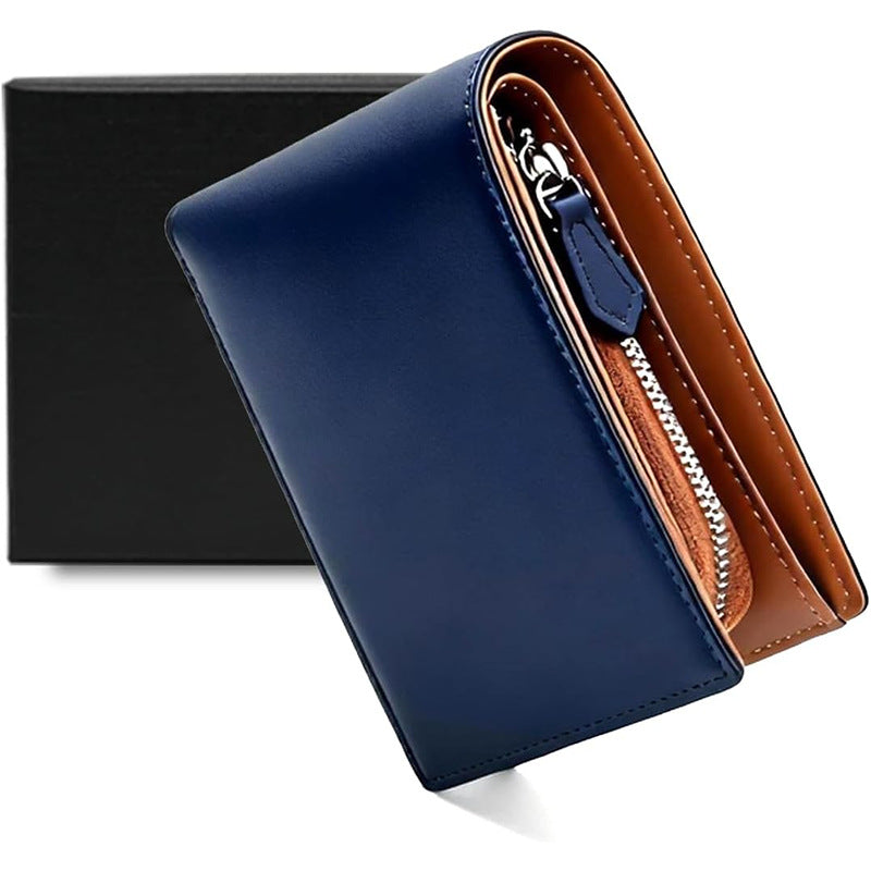 Premium Leather Wallet with Zippered Coin Pocket Kalsten