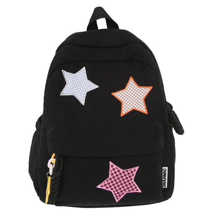 Corduroy Star-Embellished Backpack