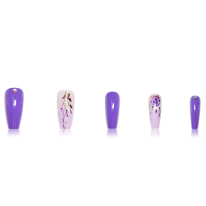 Elegant Floral 3D Press-On Nail Extensions Kalsten