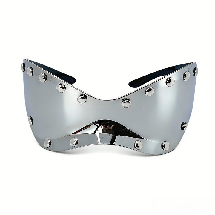 Women's futuristic designer sunglasses with decorative metal elements Kalsten