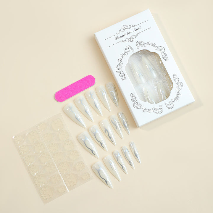 Creative nail set with pointed artificial nails and accessories Kalsten