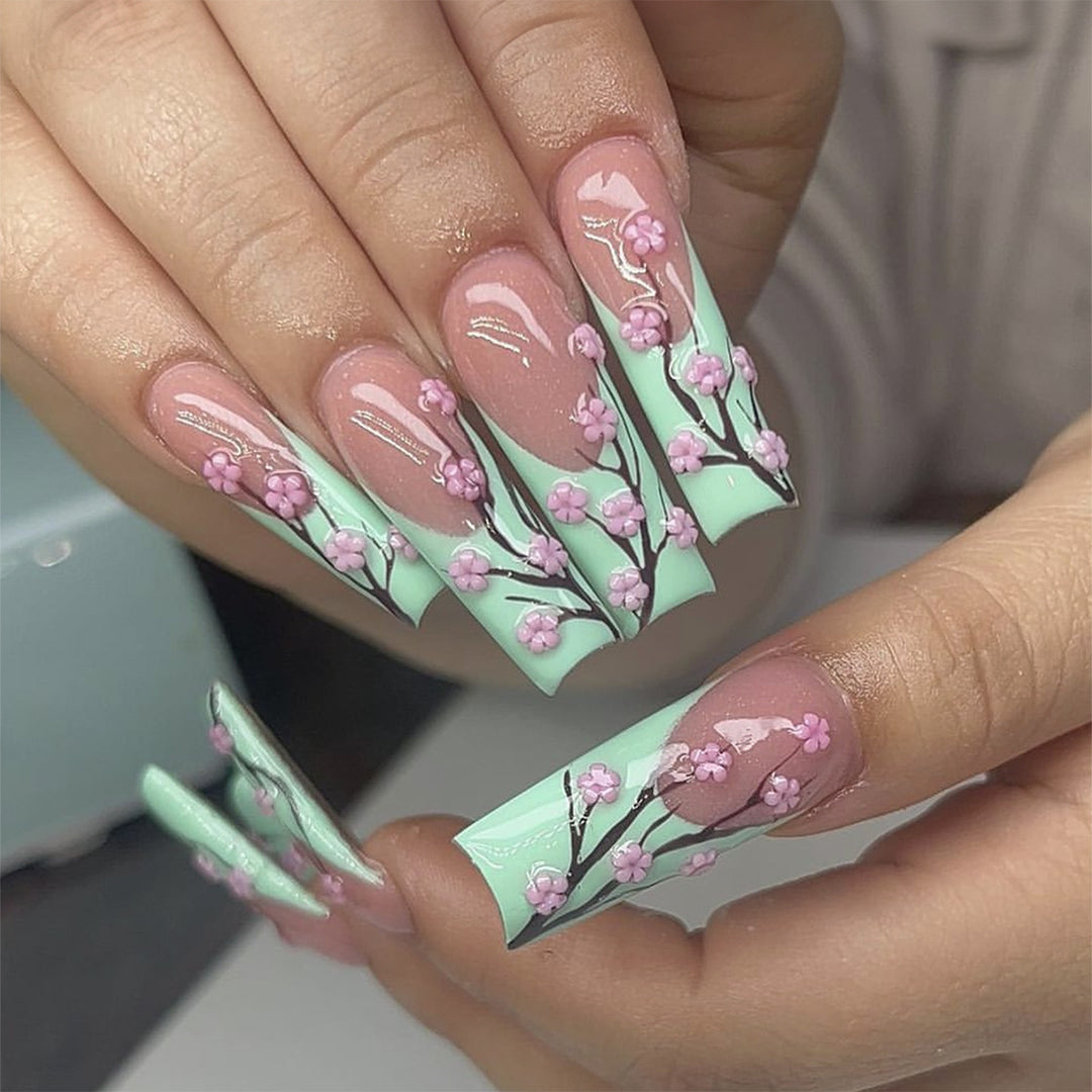 Floral Design Press-On Nails Set Kalsten