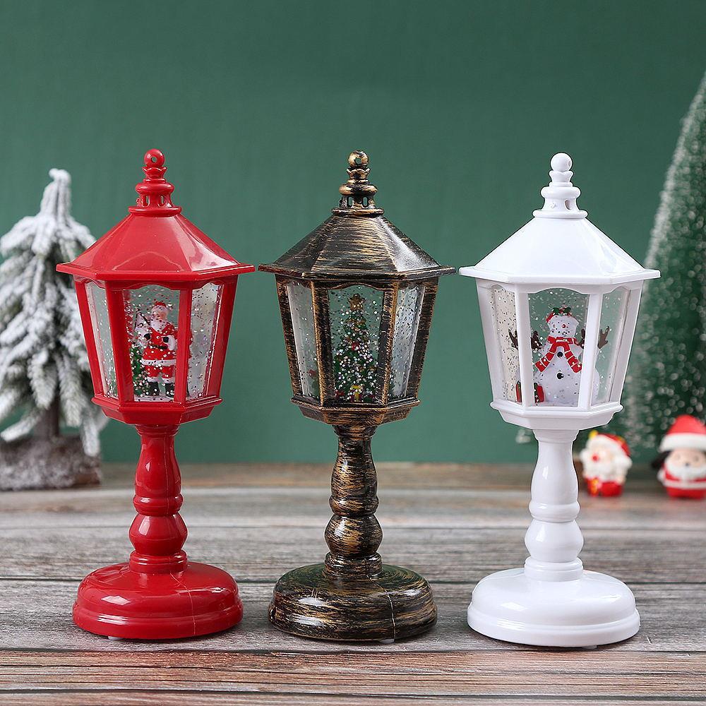 Nostalgic Christmas lantern with moving Santa scene Kalsten