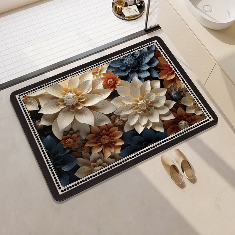 Geometric Patterned Memory Foam Bath Mat Kalsten