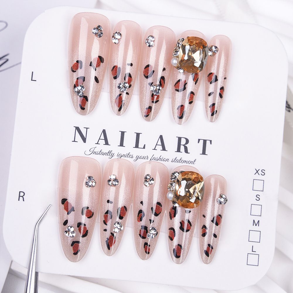 Artistic Press-On Nail Set with Cute Character Designs Kalsten