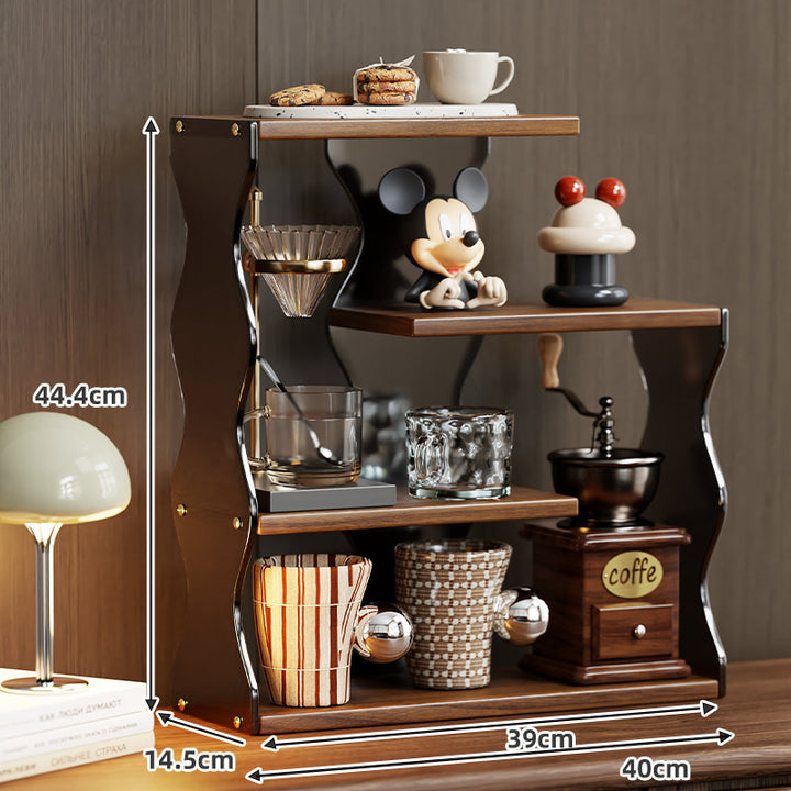 Tiered Acrylic-Wave Countertop Display Shelf Organizer