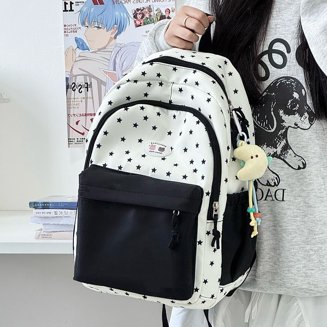 Cute Lightweight Star-Patterned Backpack