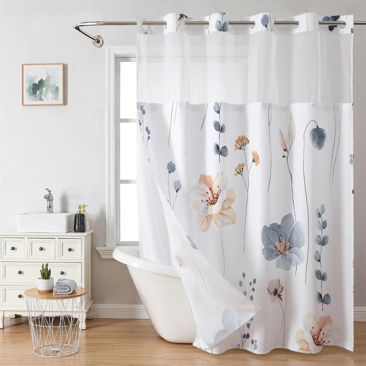Tropical Leaf Print Shower Curtain Kalsten
