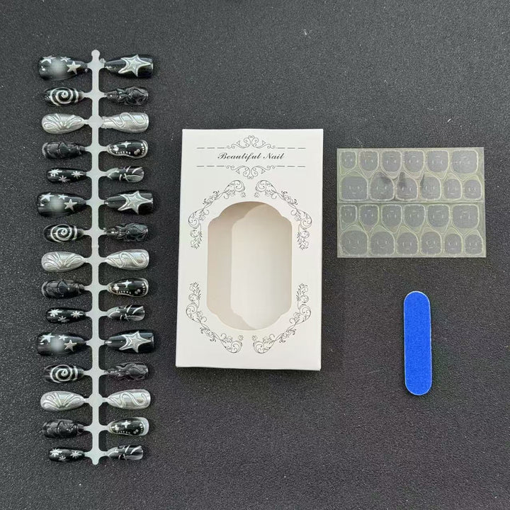 Artistic Black Nail Tips Set Kalsten