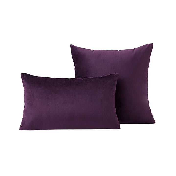 Luxury Velvet Square and Lumbar Decorative Pillow Cover Set with Concealed Zipper and Soft Microfiber Back