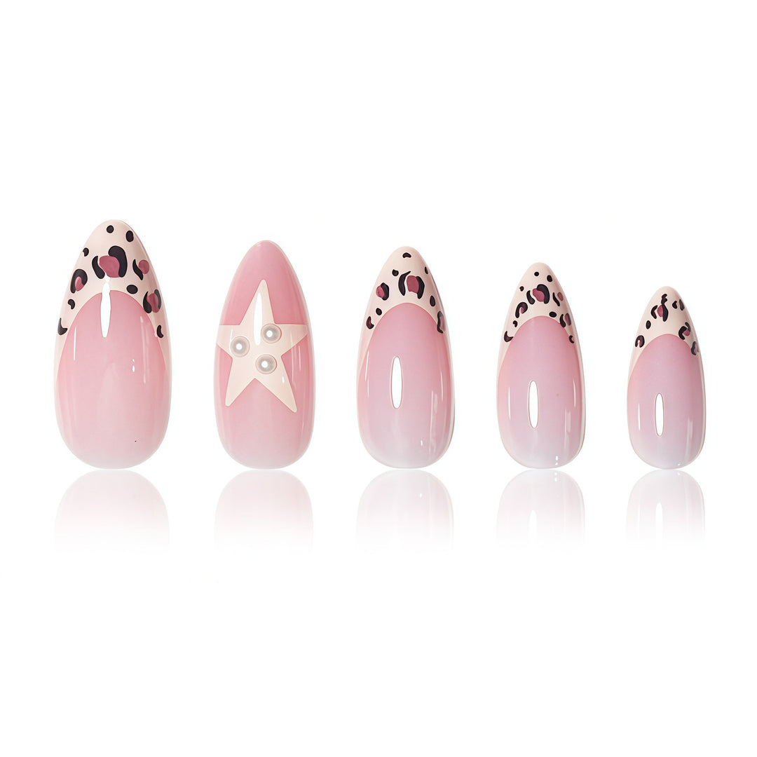 Artistic Star and Animal Print Nail Art Extensions Kalsten