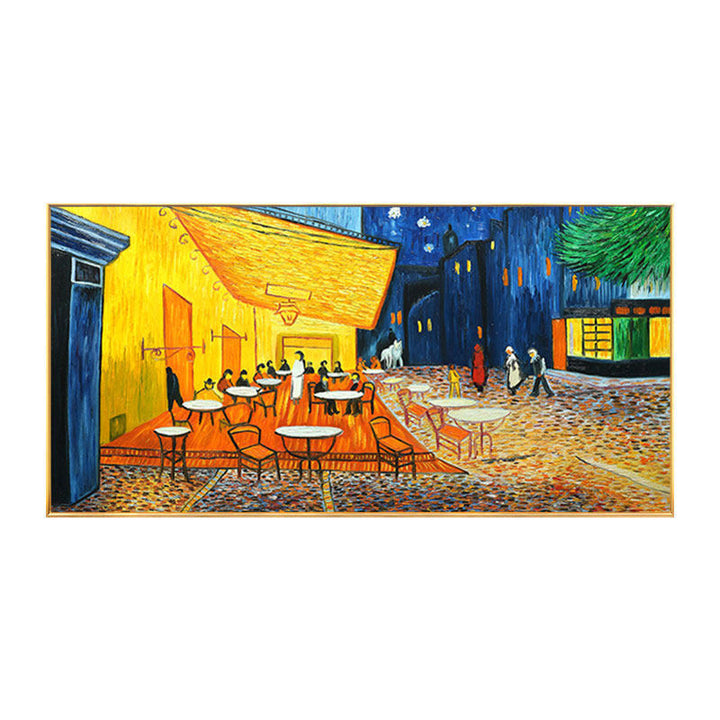 Vintage Café Scene Canvas Art