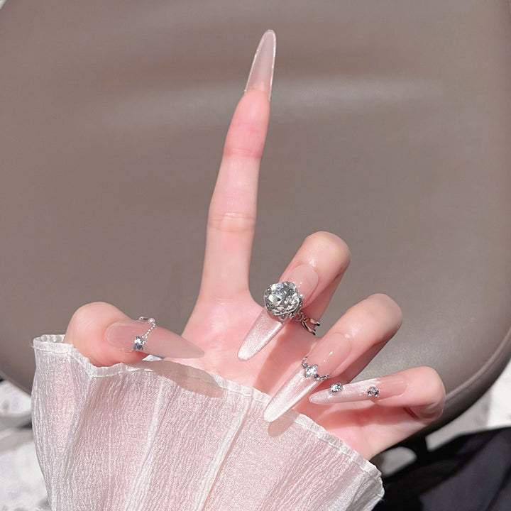 Luxury Glittery Stiletto Nail Extensions Kalsten