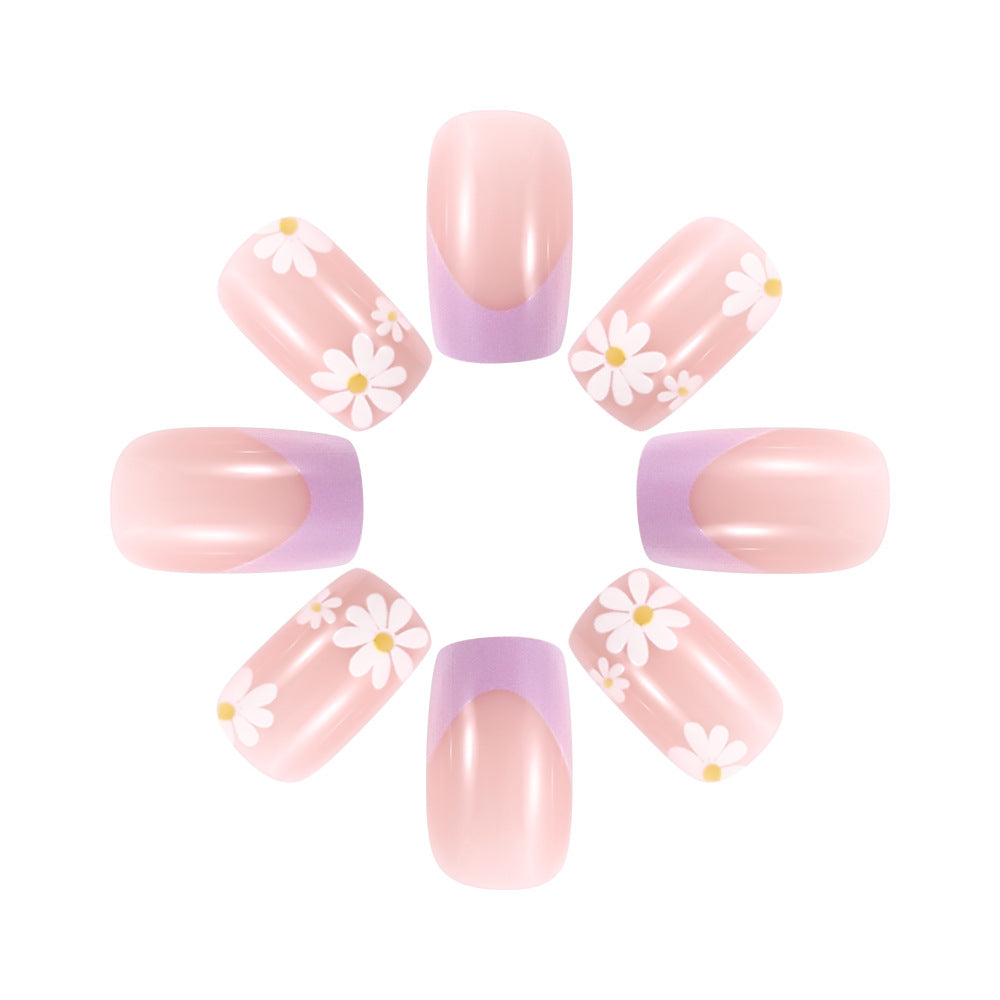 Floral French Tip Press-On Nails Kalsten