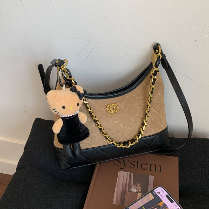 Quilted Suede Shoulder Bag Kalsten
