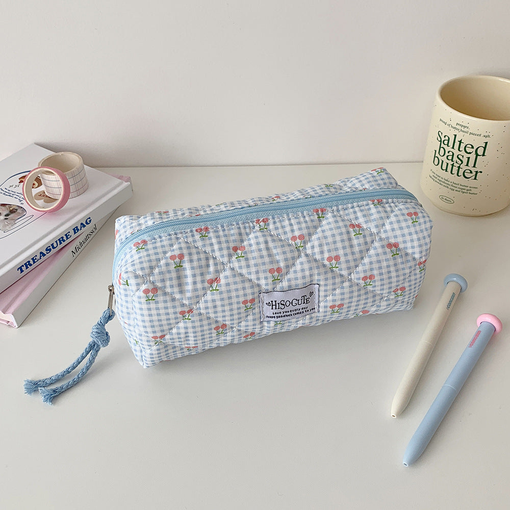 Quilted Cherry Print Pencil Case Kalsten