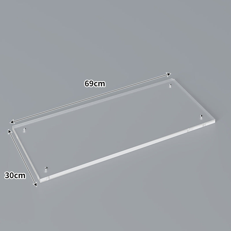 Large Wall-Mounted Clear Acrylic Floating Display Shelf Panel with Pre-Drilled Standoffs