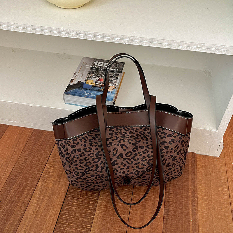 Suede Shopper Tote Bag