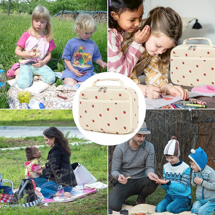 Strawberry Print Insulated Lunch Bag