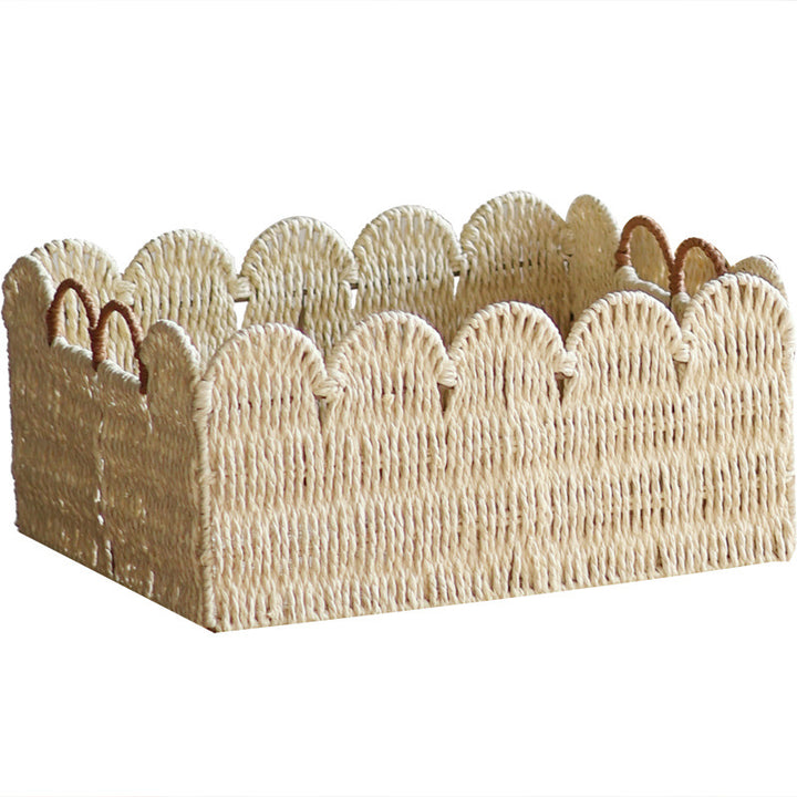 Handcrafted storage basket with wave edge Kalsten