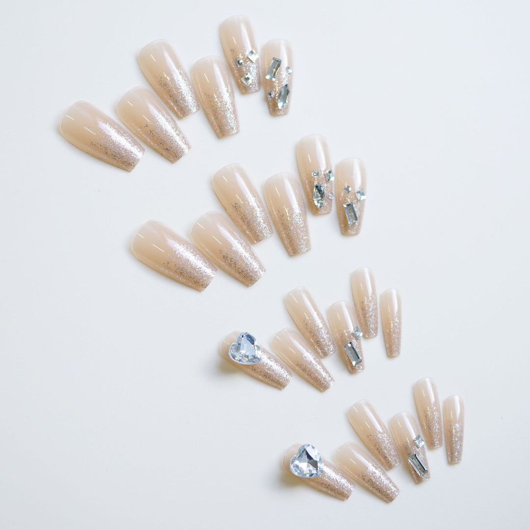 Sparkling Rhinestone Press-On Nail Set Kalsten