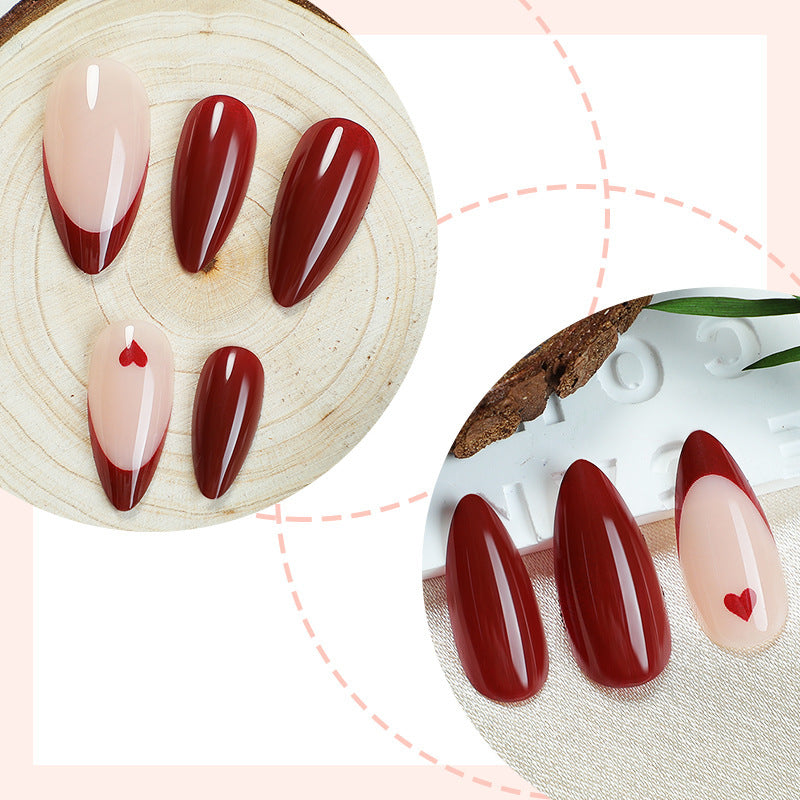 Artificial nail set with romantic heart motifs Kalsten