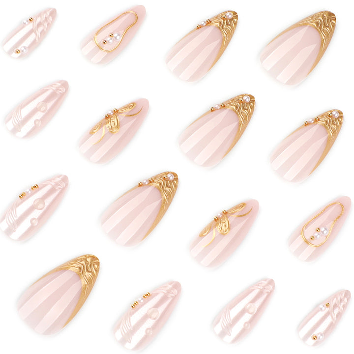 Elegant artificial nails with flower and glitter accents Kalsten