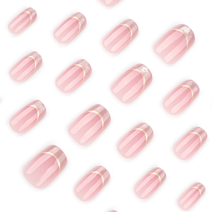 Artistic Nail Extensions with Glitter and Gold Details Kalsten
