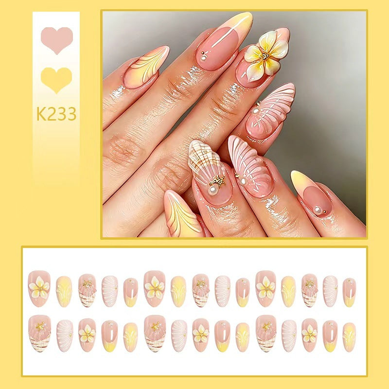 Artificial nails in luxurious flower and gold design Kalsten