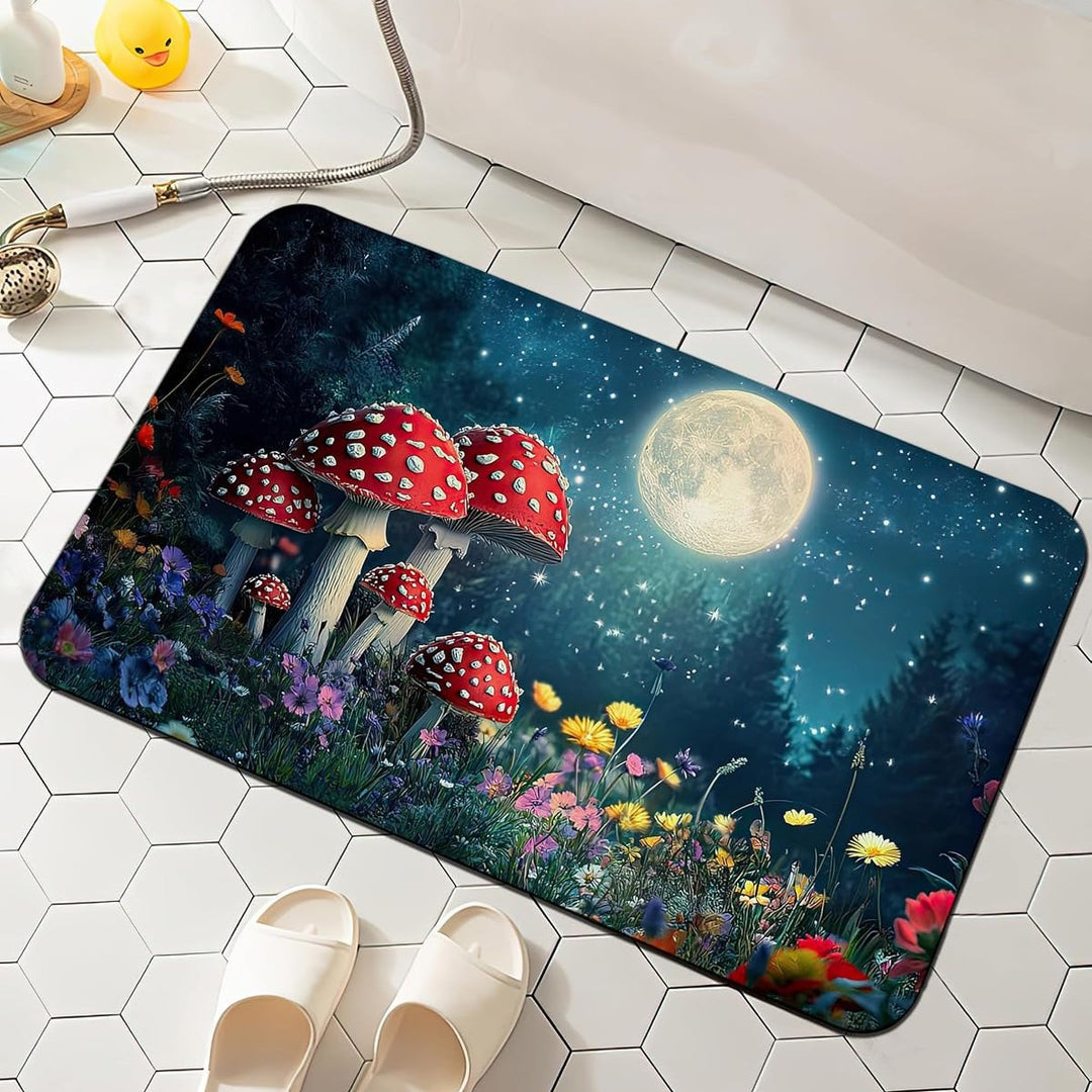 Floral-Patterned Comfort Bath Mat Kalsten