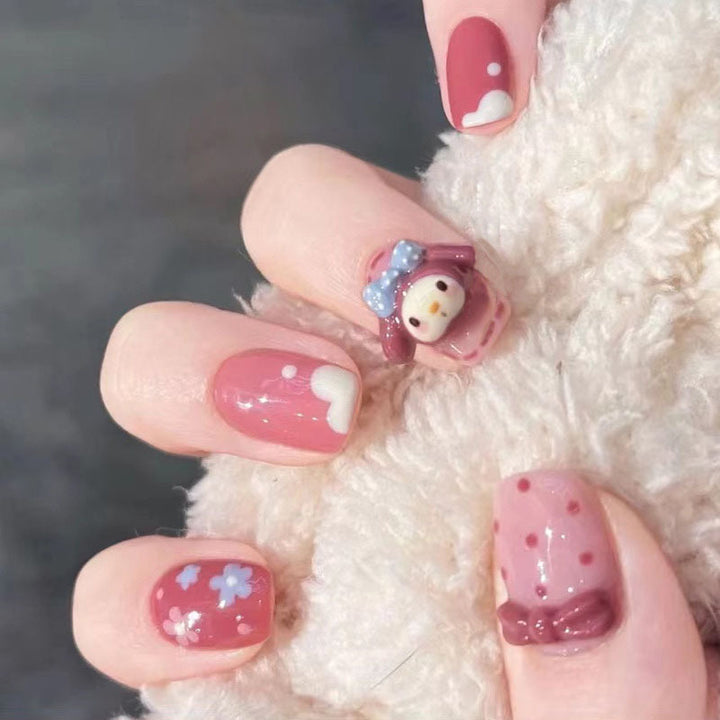 Playful 3D Character Nail Art