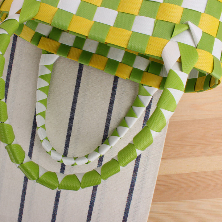 Handcrafted Tote Bag in Modern Check Pattern Kalsten