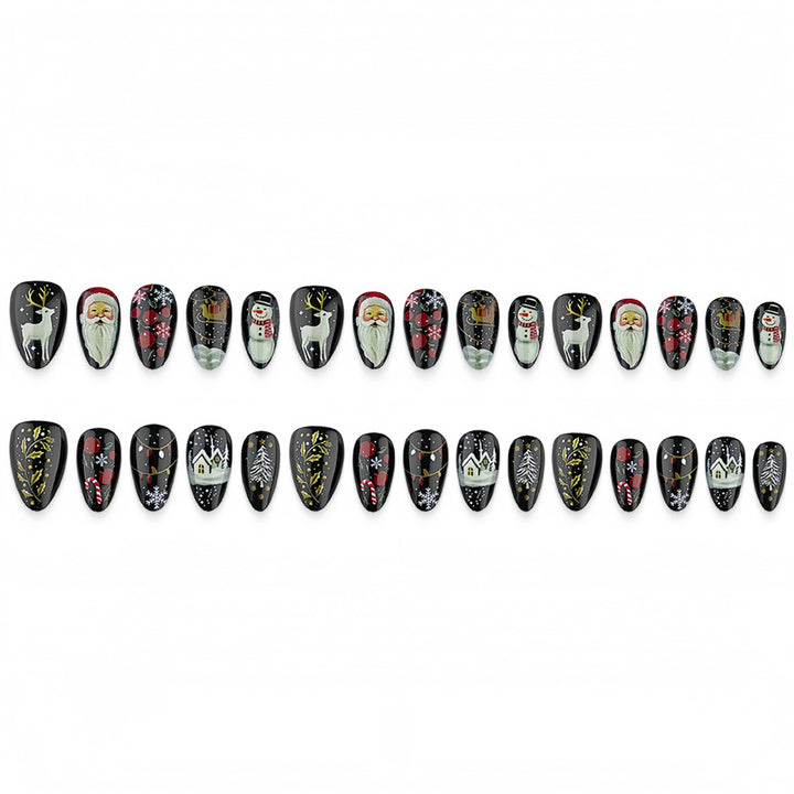 Festive artificial nail set with Christmas motifs Kalsten