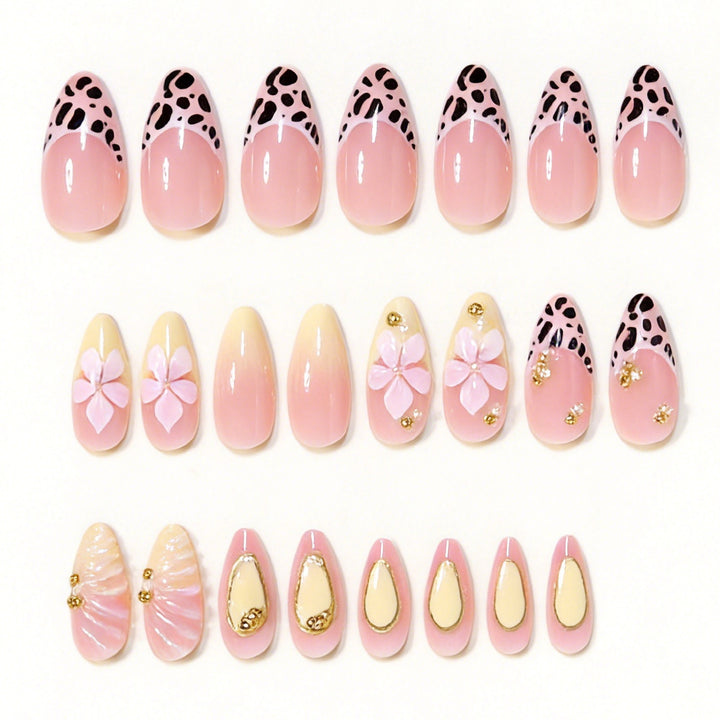 Decorative Stiletto Nail Art Tips with Floral Accents Kalsten