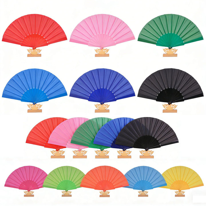 Women's artistic hand fan with filigree wooden handle Kalsten